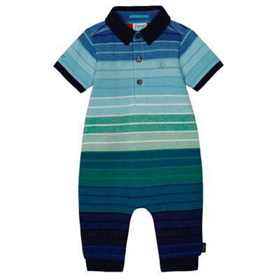 Baby boys' multi-colour stripe polo romper